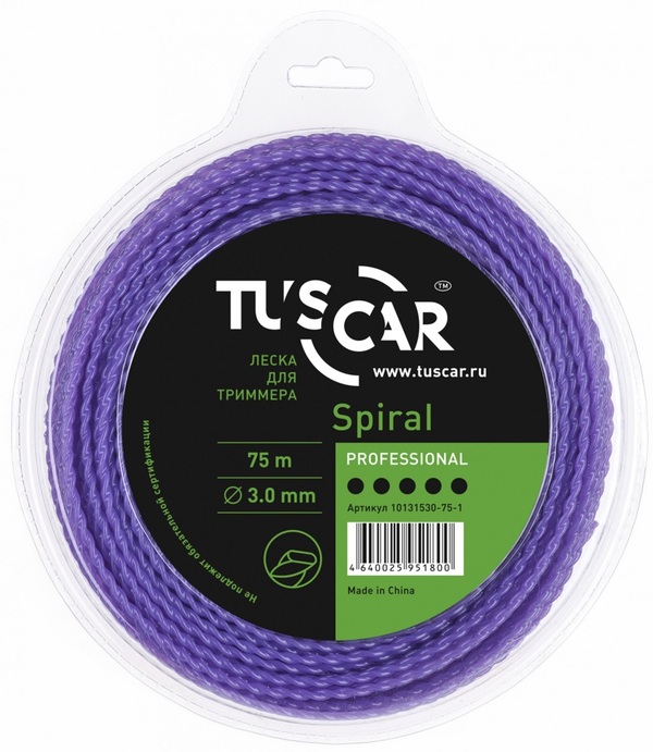 Леска TUSCAR Spiral, Professional, 3.0mm*75m 10131530-75-1