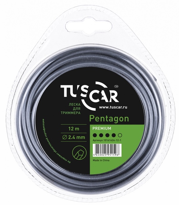 Леска TUSCAR Pentagon, Premium, 2.4mm*12m 10161424-12-1