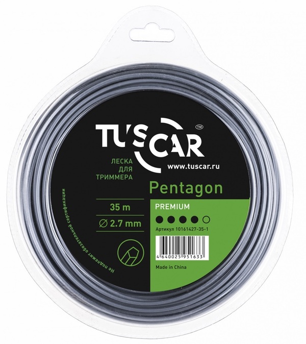 цена Леска TUSCAR Pentagon, Premium, 2.7mm*35m 10161427-35-1