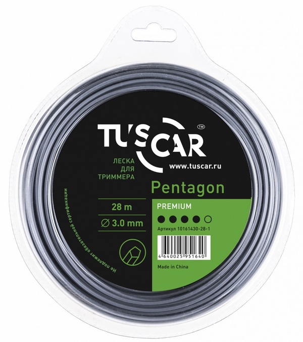 цена Леска TUSCAR Pentagon, Premium, 3.0mm*28m 10161430-28-1