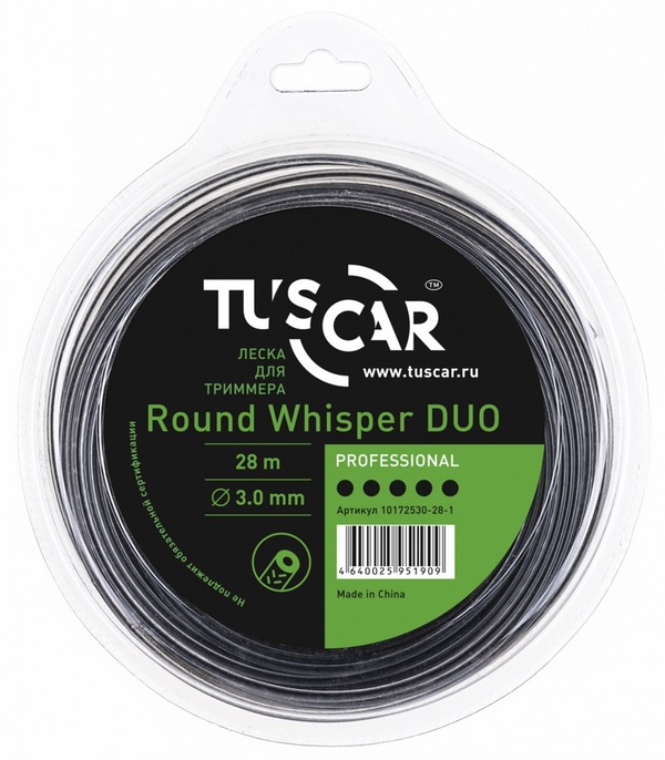 цена Леска TUSCAR Round Whisper DUO, Professional, 3.0mm*28m 10172530-28-1