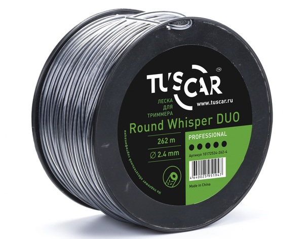 Леска TUSCAR Round Whisper DUO, Professional, 2.4mm*262m 10172524-262-4