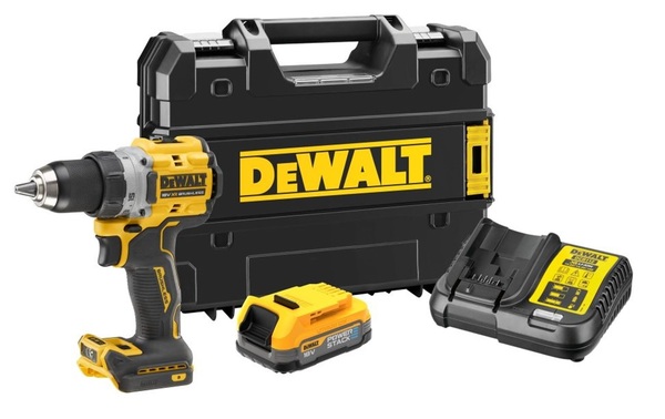 Аккумуляторная дрель-шуруповерт DeWalt DCD800E1T-QW дрель шуруповерт dewalt dcd800e2t qw 2 x 1 7 ah t stak box аккумулятор powerstack 1 7ач