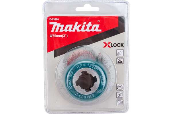 Кордщетка проволочная металлическая чашечная Makita X-lock 75мм D-73396