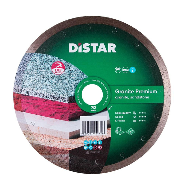 Диск алмазный Distar Granite Premium 1A1R 125*1.5*8*22.23 11315061010 диск алмазный mos distar granite econom 1a1r 125 1 4 7 22 23 gr7md12522