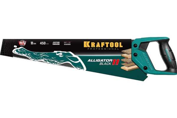 Ножовка по дереву Kraftool Alligator Black 11*450мм 15205-45