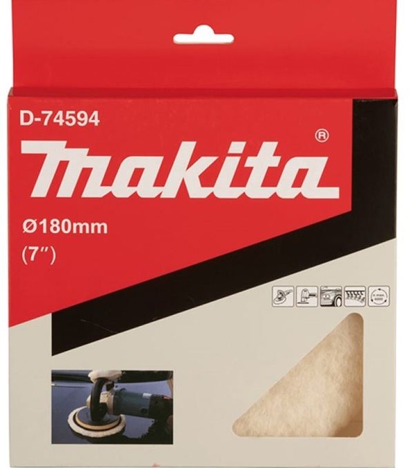 Круг полировальный из шерсти Makita 180мм липучка D-74594