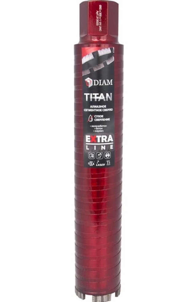 Коронка алмазная Diam Titan Extra Line 52*300*1 1/4UNC  железобетон, бетон, кирпич, сухой рез  313022