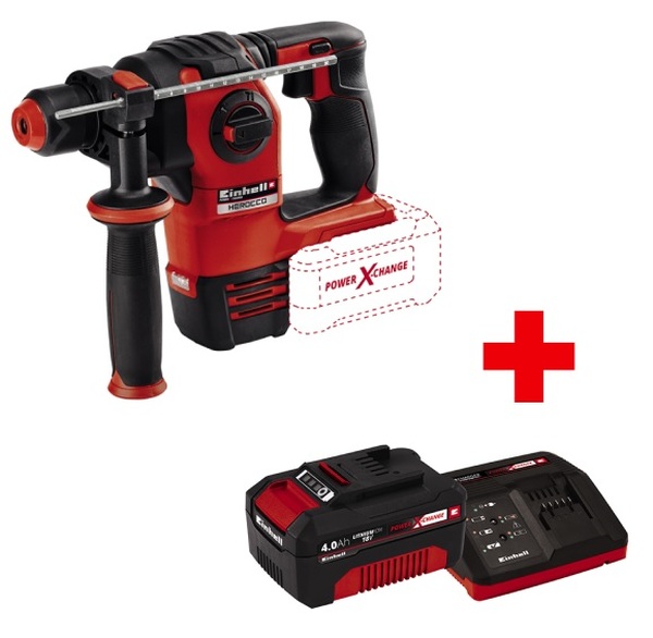 Аккумуляторный перфоратор Einhell PXC HEROCCO 4513900SET 1*4Ач+зу metabo аккумуляторный перфоратор metabo kha 18 ltx t03320 1 4ач зу