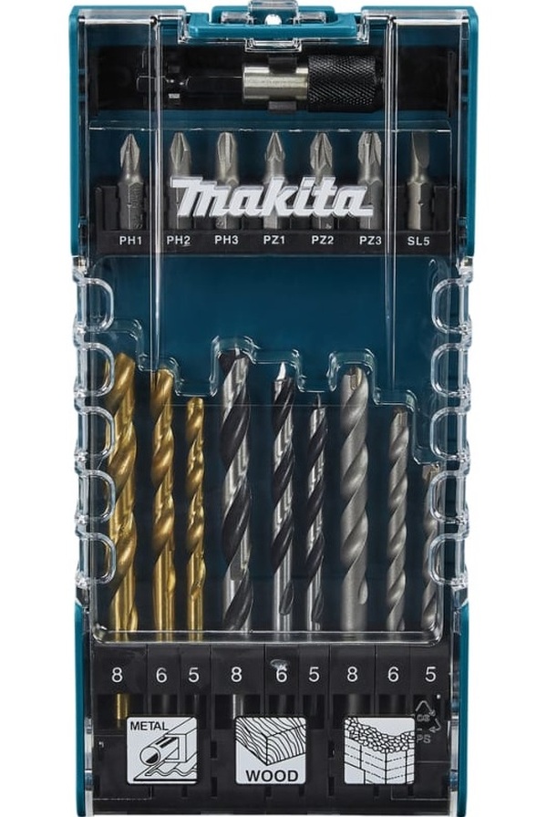 Набор свёрл и бит Makita 17 шт. D-74887 набор бит и свёрл bosch titanium x line 40 шт 2607017334