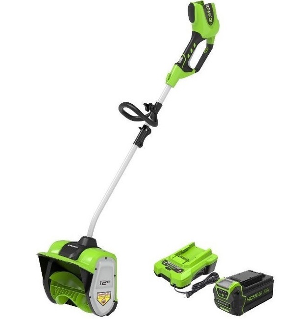 Снегоуборщик аккумуляторный GreenWorks GD40SS 40V, 30 см, бесщеточный, с АКБ 4А.ч. и ЗУ 2600807UB