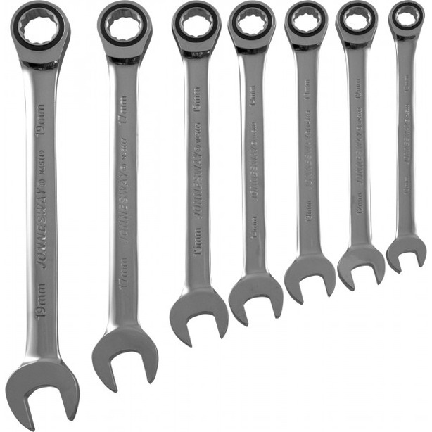 Набор ключей комбинированных с трещоткой Jonnesway 10-19 мм, 7 предметов W45107S