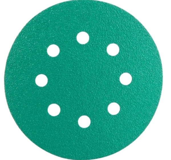 Круг шлифовальный на плёночной основе AbraForce Green Film 8 отв. 125мм Р800  уп.5шт  181301