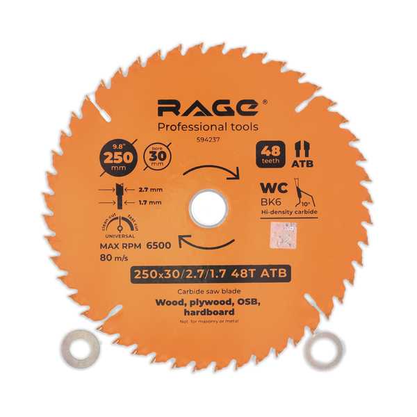 Диск пильный Rage by Vira Universal 250*30/20/16*48T 594237