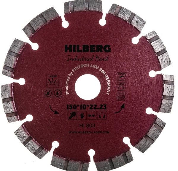 Диск алмазный Hilberg Industrial Hard Turbo Segment 150*10*22.23мм HI803