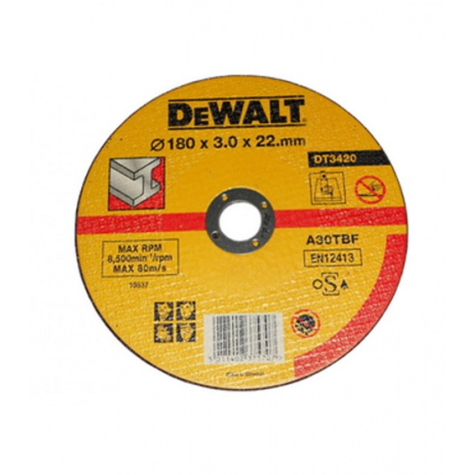 Круг отрезной DeWalt 180*3*22,2 DT 3420