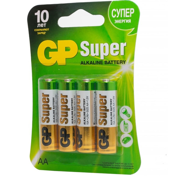 Батарейка GP LR6 4BL Super Alkaline 15A3/1-2CR2 2722