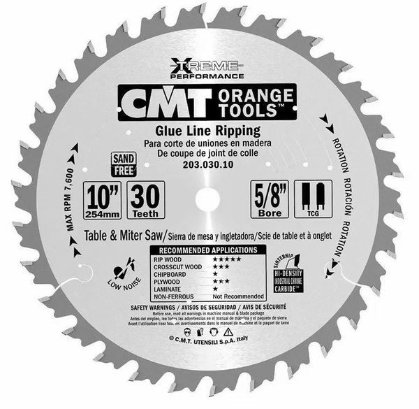 Диск пильный по дереву CMT 254*3,2/2,2*30  Z=30  203.030.10M