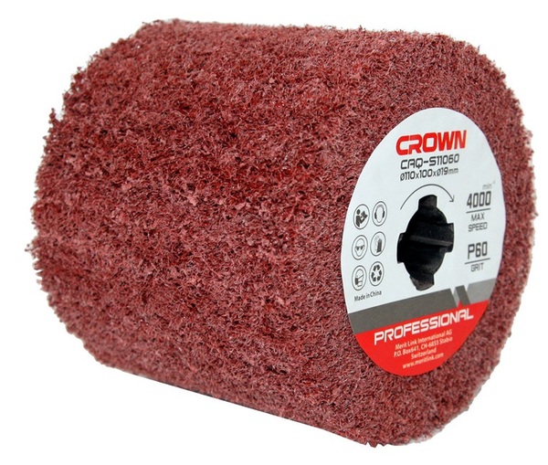 Щетка абразивная брашировальных шлифмашин CROWN 110*100*19 мм P60 CAQ-S11060