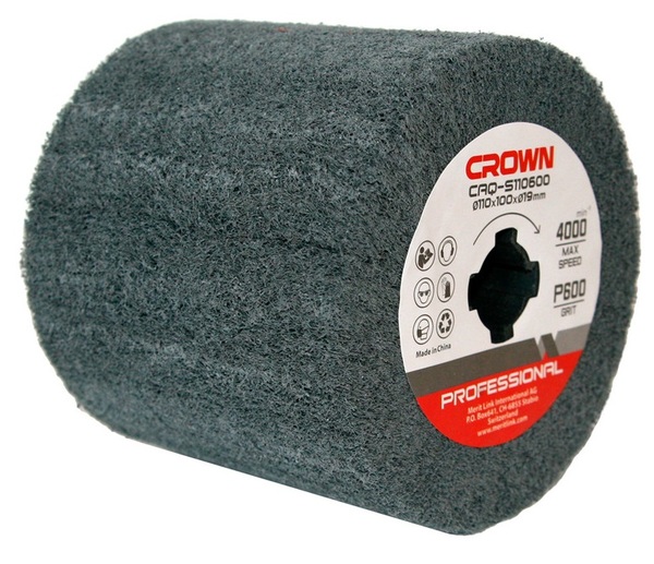 Щетка абразивная брашировальных шлифмашин CROWN 110*100*19 мм P600 CAQ-S110600
