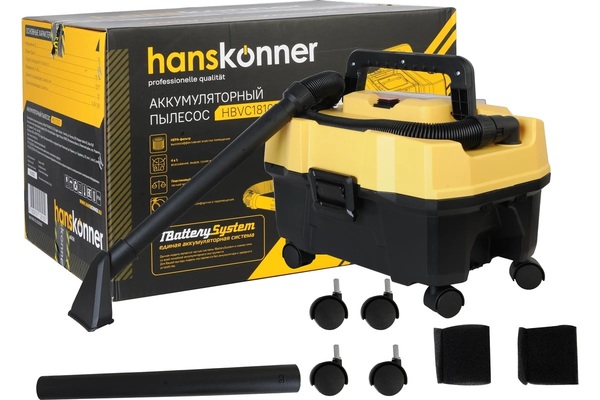 Аккумуляторный пылесос Hanskonner HBVC1810 BL,без акб/зу совместим с Makita,TEH
