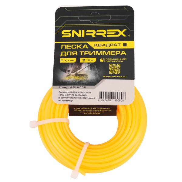 Леска SNIRREX "Квадрат" 3,0 мм х 15 м 0601010031