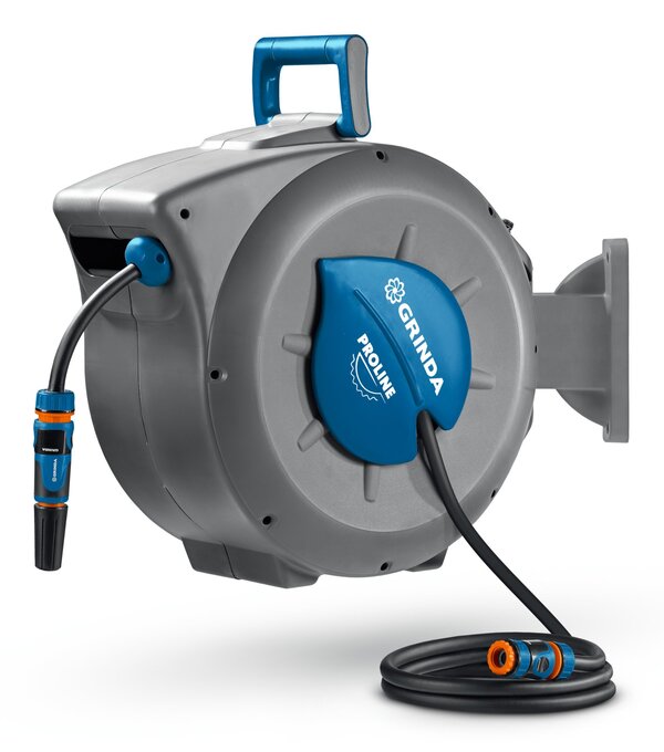Шланг Grinda HRA-30 30м 1/2″ набор 4 предмета, автом.катушка со шлангом ProLine  428471 
