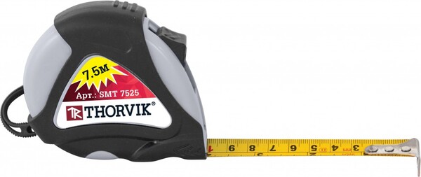 Рулетка в обрезиненном корпусе, Thorvik 7.5 м SMT7525