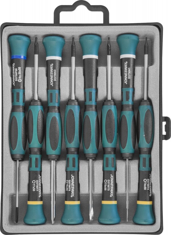 Набор отверток для точной механики TORX®, JONNESWAY 50 мм, 8 предметов D3750T18S