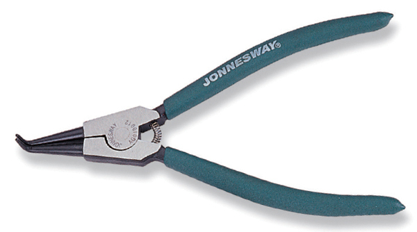 Щипцы загнутые JONNESWAY 90° для стопорных колец с ПВХ рукоятками, разжим, 180 мм, 19-60 мм AG010011