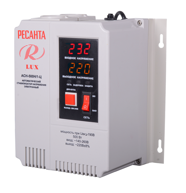 

Стабилизатор напряжения Ресанта АСН-500Н/1-Ц LUX 63/6/39