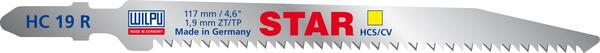 Пилки для лобзика по ламинату и паркету WILPU Star 91*117*2мм (HC19R) 5шт 0210600005