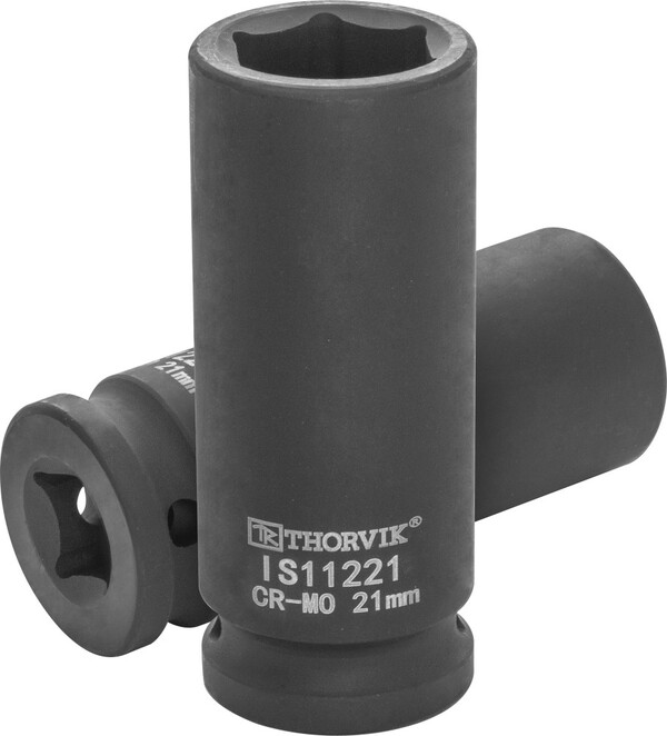 Головка торцевая ударная Thorvik глубокая 1/2"DR, 21 мм IS11221