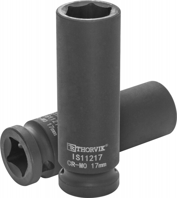 Головка торцевая ударная Thorvik глубокая 1/2"DR, 17 мм IS11217