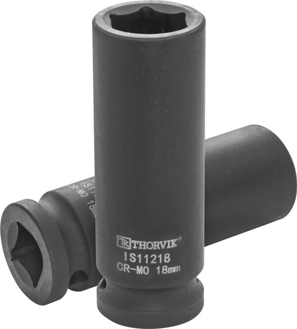Головка торцевая ударная Thorvik глубокая 1/2"DR, 18 мм IS11218