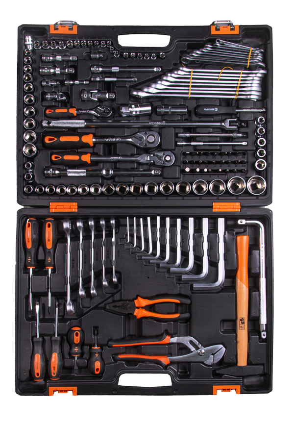 Набор инструментов Вихрь 1/2", 1/4", CrV, в кейсе 142 предм 73/6/7/13