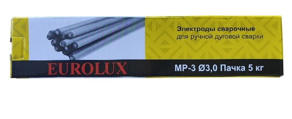 Электрод Eurolux МР-3 Ф3,0 Пачка 5 кг 900/71/6/93