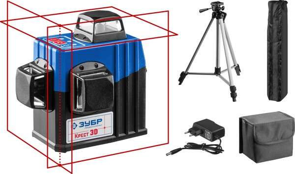 Нивелир лазерный ЗУБР Профессионал КРЕСТ 3D, №2, 20-70м 34908-2