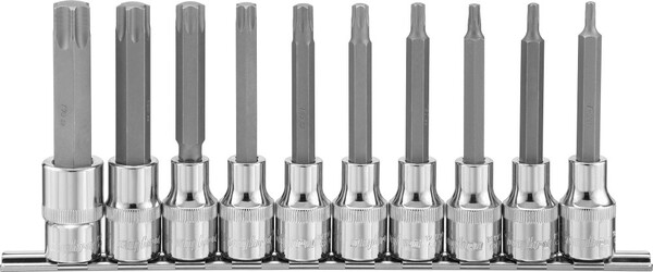 Набор насадок торцевых Ombra 1/2"DR с вставками-битами TORX на держателе, T20-T70, 100 мм, 10 предметов 921910