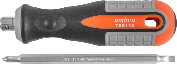 Отвертка стержневая двусторонняя Ombra ROUND GRIP, РН1,SL5x100 мм 755110