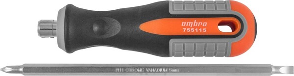 Отвертка стержневая двусторонняя Ombra ROUND GRIP, РН1,SL5x150 мм 755115