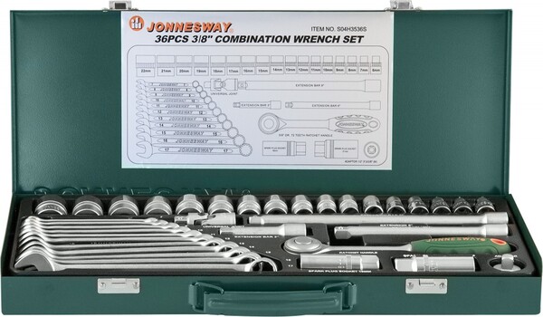 Набор головок торцевых Jonnesway 3/8"DR, 36 предметов S04H3536S