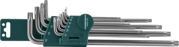 Набор ключей торцевых TORX® удлиненных с центрированным штифтом Т JONNESWAY 9-50, 10 предметов H08S110S