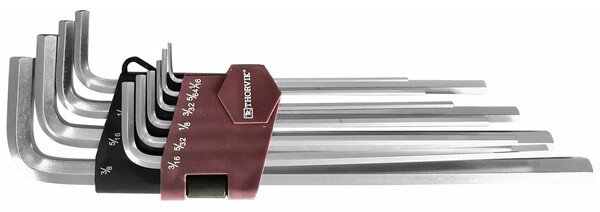 Набор ключей торцевых шестигранных удлиненных дюймовых, H Thorvik 1/16"-H3/8", 10 предметов HKIL10S