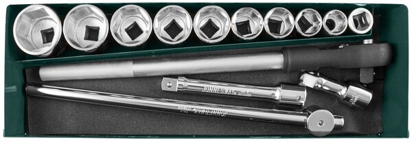 Набор головок торцевых Jonnesway 3/4"DR, 22-50 мм, 15 предметов S04H6315SA