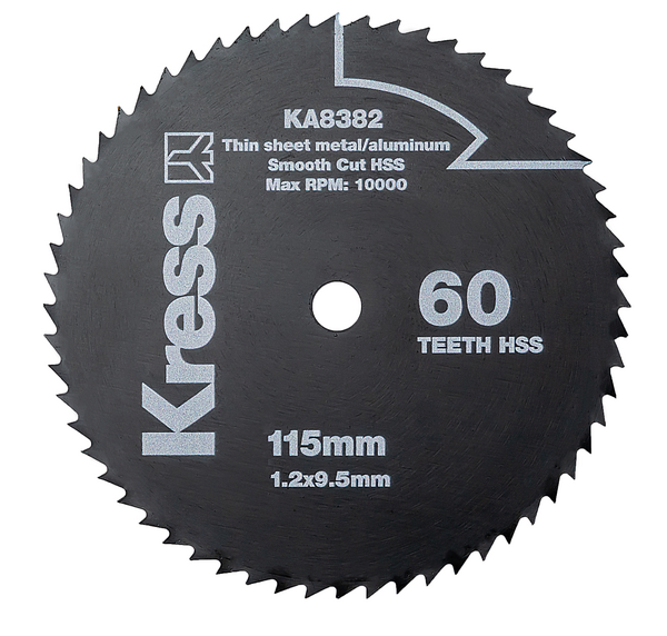 Диск пильный по металлу и алюминию KRESS 60T HSS 115*1,2*9,5мм KA8382