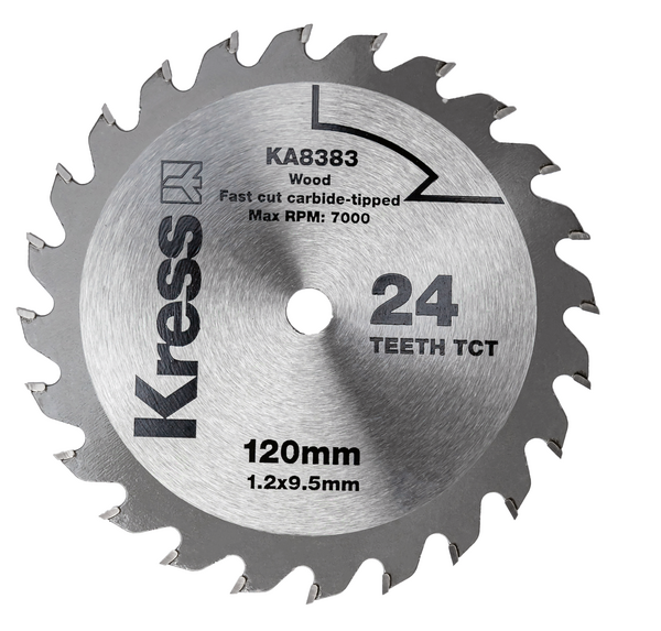 Диск пильный по дереву KRESS твердосплавный 24T TCT 120*1,2*9,5мм KA8383