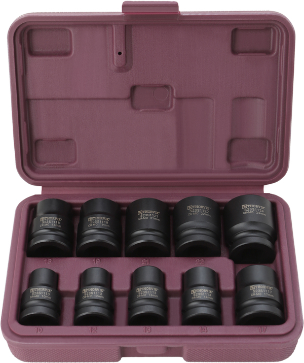 Набор головок ударных Thorvik 1/2"DR 10-24мм 10 пр S23S1110S 54416