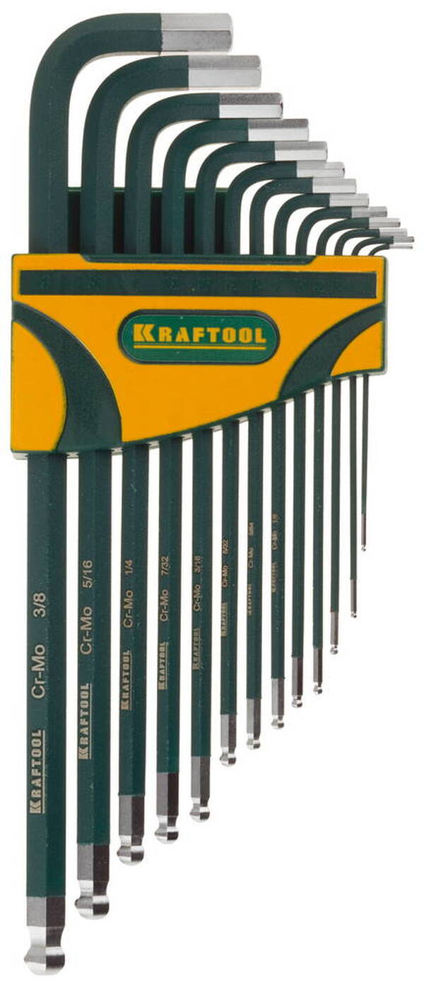 Набор ключей имбусовых Kraftool"INDUSTRIE" SAE HEX0.05-3/8,13шт 27444-H13