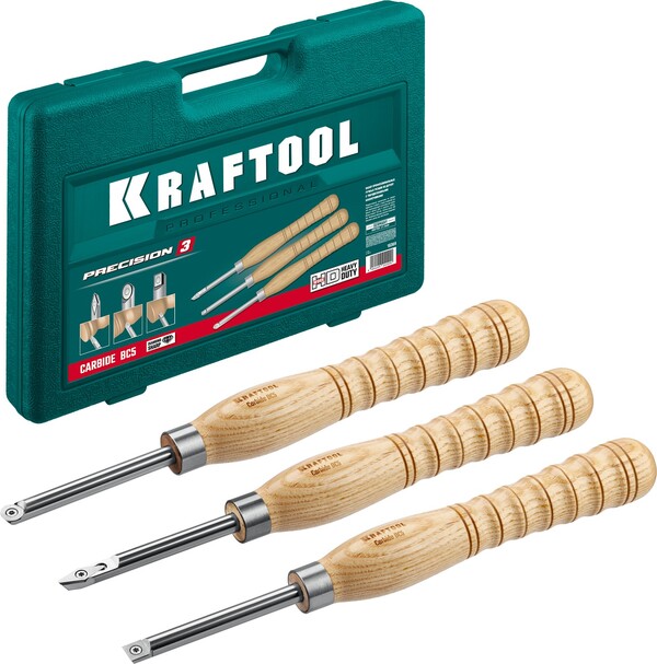 Набор ручных резцов KRAFTOOL Precision-3, 3 предм., по дереву 18369